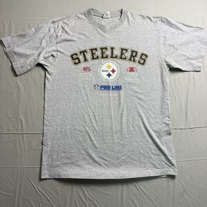 Vtg 90s Starter NFL Pro Line Mens L Spell Out Pittsburgh Steelers T-Shirt USA